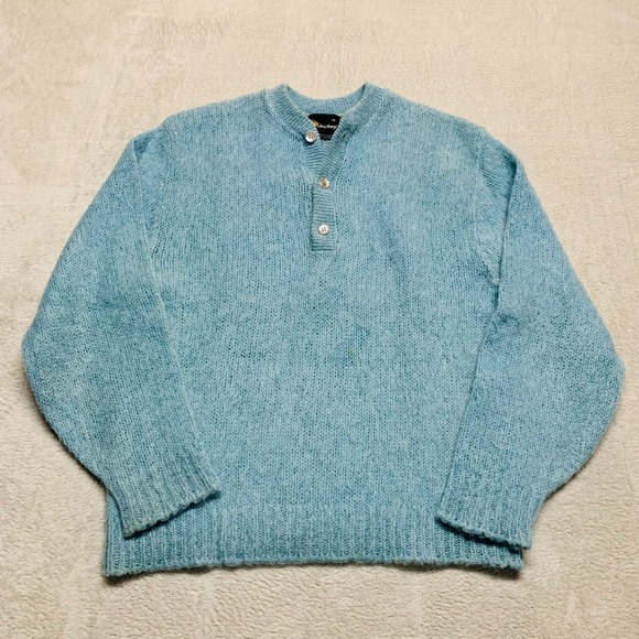 Vintage 1960s Jockey 100% Mohair Cardigan Button Sweater Size M‎ Light Blue - Picture 1 of 10